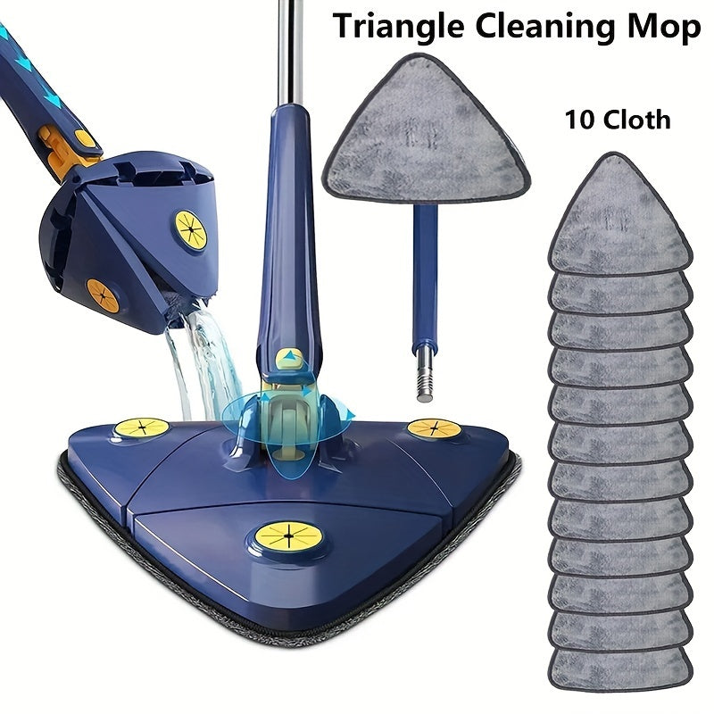 Легко очищайте любую комнату с помощью треугольного мопа Easy-Wring 1 шт., который имеет 360° вращение и возможность мытья без рук для удобного и эффективного процесса уборки.