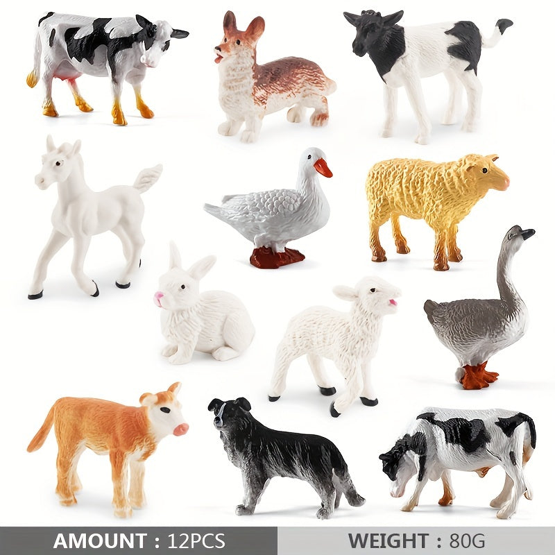 Fantarea Miniature Farm Animals set: Realistic and suitable for kids aged 3-8.