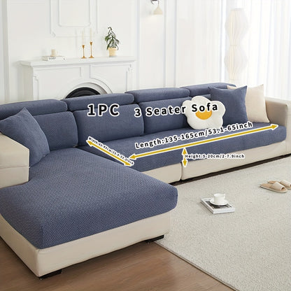 Gray fleece sofa cover suitable for all seasons, elastic and protective for home use.