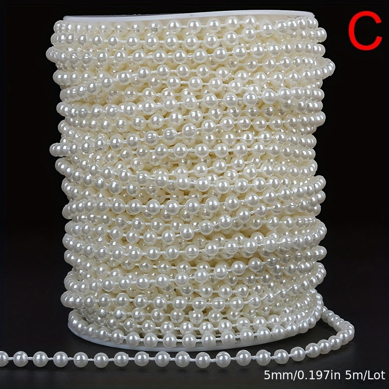 Round plastic ball beaded chain for DIY jewelry making and decoration, available in a 1 roll package.