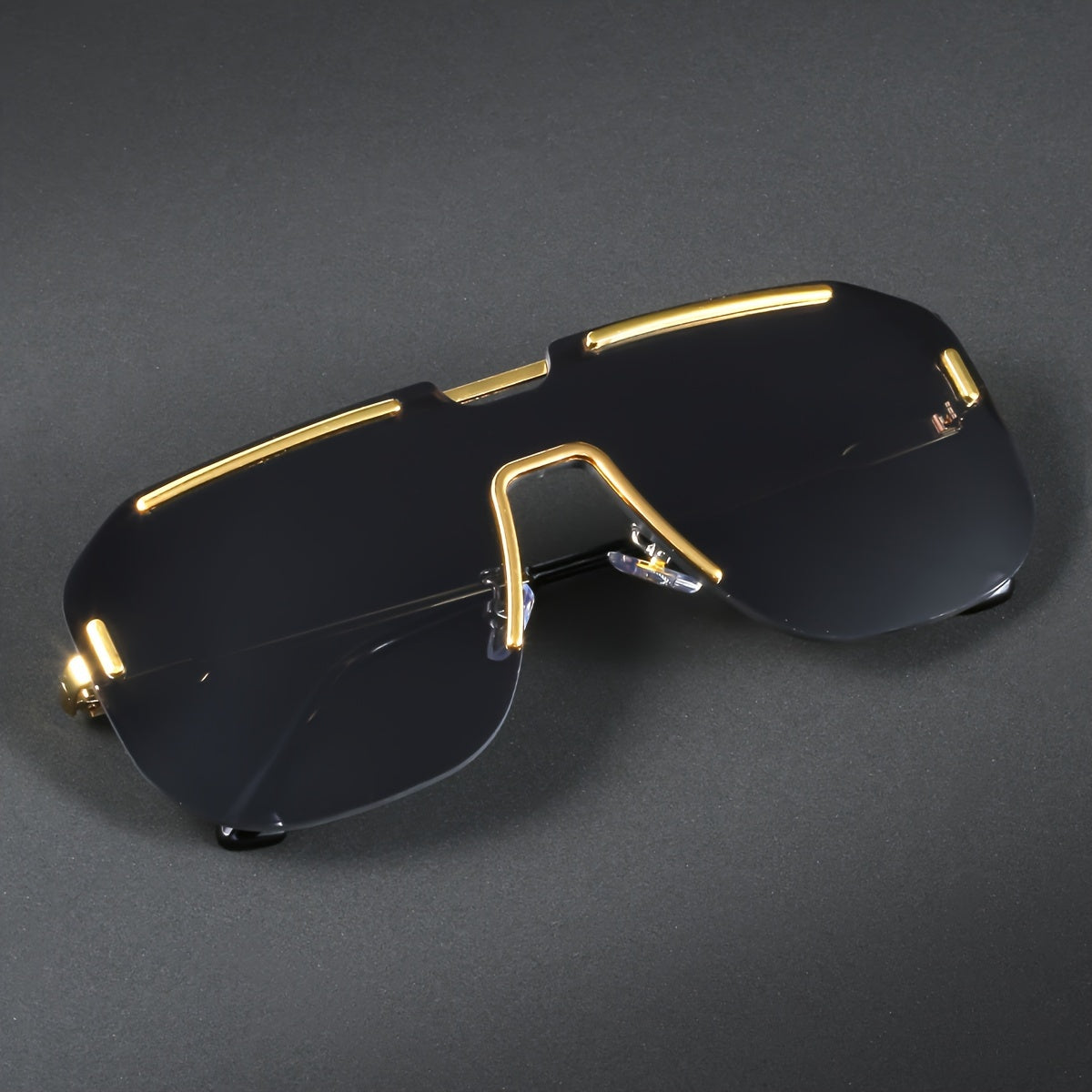 Men's Fashion Glasses with Golden Copper Frame, Polycarbonate Lenses, Stylish and Durable for Casual Wear.