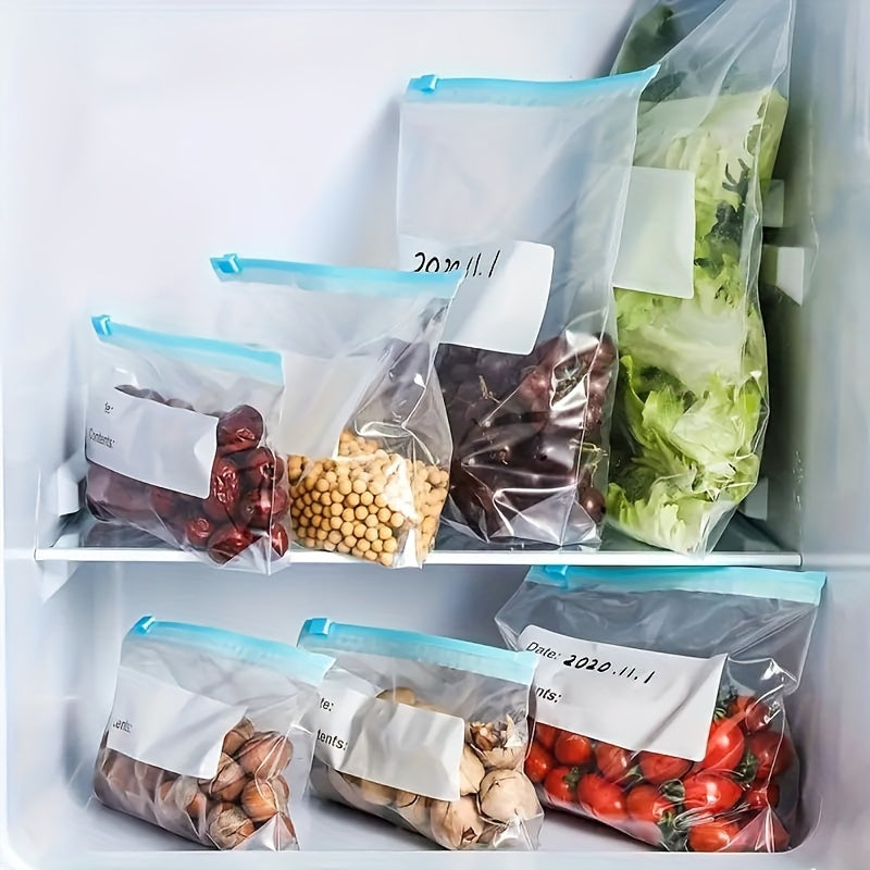 BPA-Free Reusable Plastic Vacuum Sealer Storage Bags - Choose from 10, 15, or 20 Pack Ziplock Preservation Bags for Food. Seal Bags Perfect for Fruits, Vegetables, Beans, and More. Non-Electric, Multifunctional Home Organization Solution.