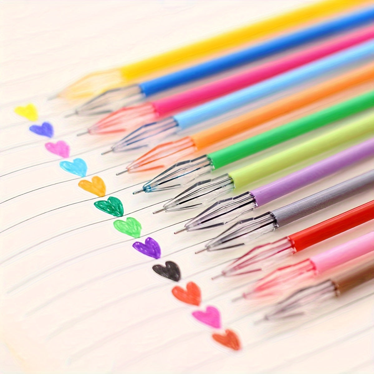 Set of 12 candy-colored 0.5mm refills for note-taking.