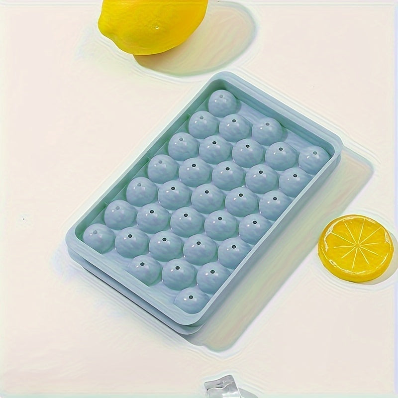 Silicone Ice Cube Tray with 33 Grids, Round Sphere Shape, Food Grade Material - Ideal Kitchen Tool for Creating Perfectly Shaped Ice Balls