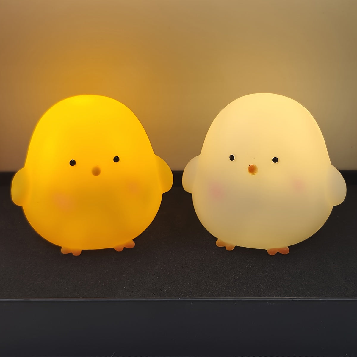 Modern Minimalist Chicken LED Light, Battery-Powered Tabletop Lamp for Bedroom or Office, Ideal Gift - Plastic, Toggle Control, Freestanding, Non-Rechargeable Button Battery, No Laser, Versatile for any Room.