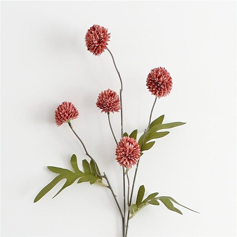 Simulated European-style dandelion decoration with artificial flowers in various styles.