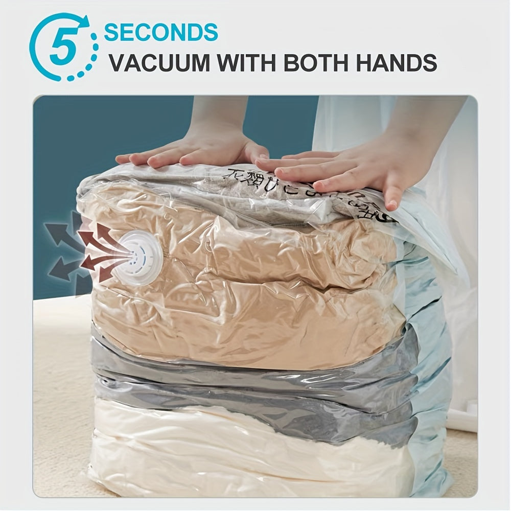 Set of 4 Vacuum Storage Bags - Reusable Travel Bags for Clothes, Blankets, and Bedding - No Vacuum Required - Perfect Space-Saving Solution for your Home