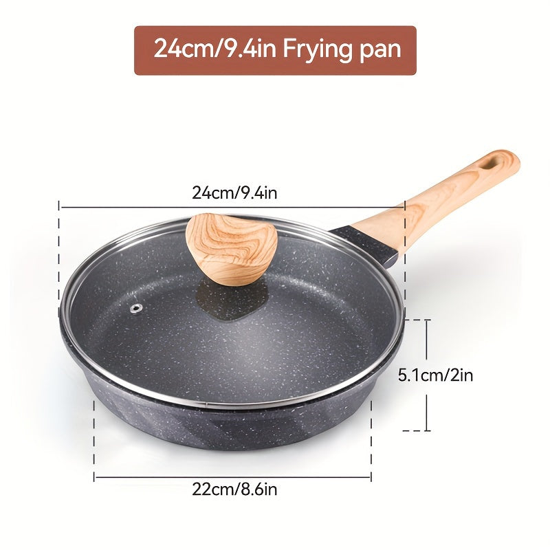 1 piece of Breakfast Pot and Pan Set, including an omelette pan and pancake steak pan, all designed with a non-stick coating for easy washing. Compatible with both electromagnetic and gas stoves.