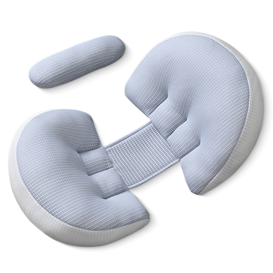 Set of 2 Ergonomic Maternity Pillows designed for Side Sleeping - Provides Full Body Support for Back, Belly, Hips & Waist - Customizable Comfort Pregnancy Cushion