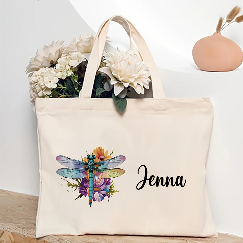 Unique Dragonfly Canvas Tote Bag - Convenient, Compact & Sturdy Shoulder Bag for Shopping, Travel & Beach - Ideal Present for Close Friends