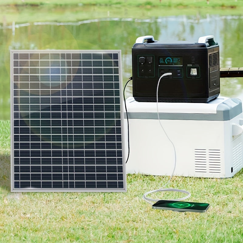 20W DC Solar Panel Kit with Variable Output and USB Port - Ideal for Outdoor Power, Car Charging.