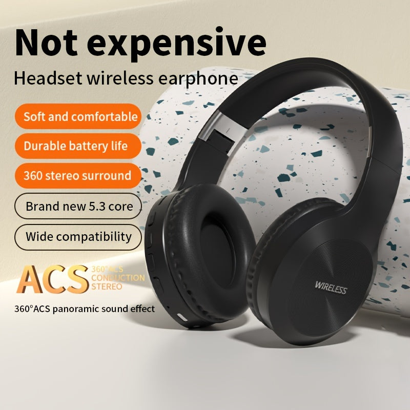 Introducing new wireless sports headphones with high-fidelity sound and volume control. Perfect gift for men and women. Popular over-ear style for tablets, PCs, TVs, phones, birthdays, and