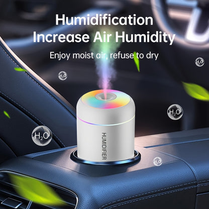 Portable USB-powered humidifier with lights, aromatherapy option - great for cars, offices, bedrooms, and tents.