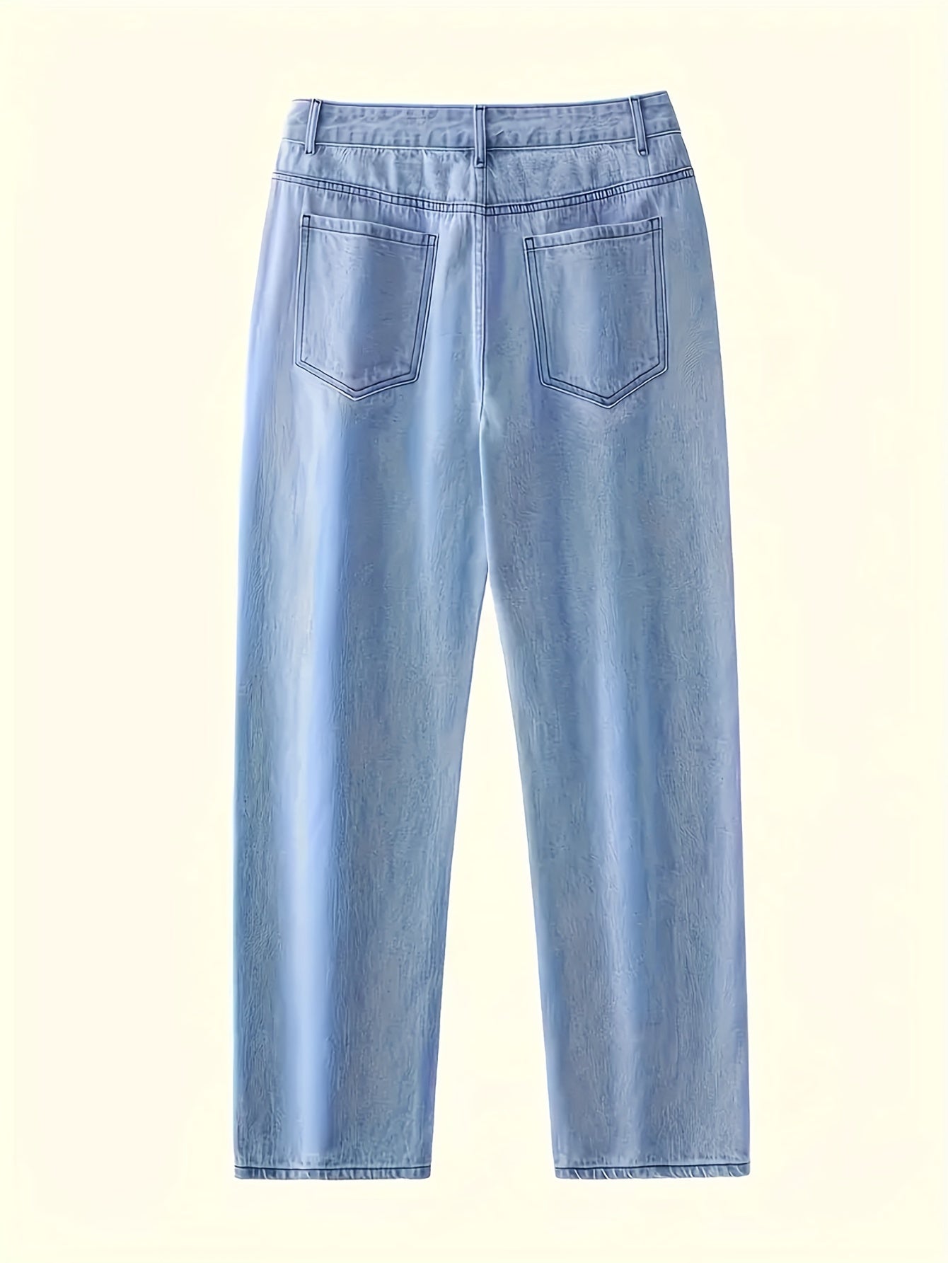 Men's loose fit denim jeans made of 65% cotton and 35% polyester with a solid color washed fabric, suitable for all seasons. These non-stretch regular length pants are woven.