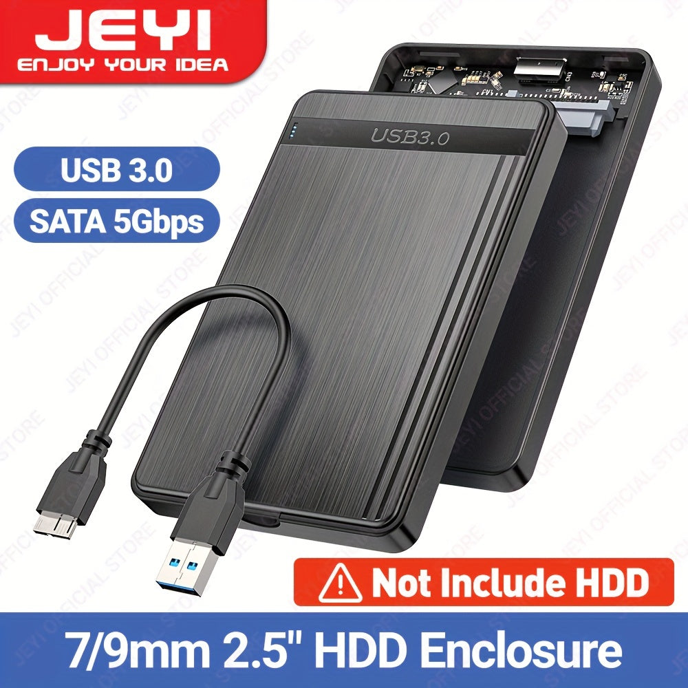 JEYI 2.5" SATA 3.0 USB 3.0 SSD External Enclosure, Black with No HDD