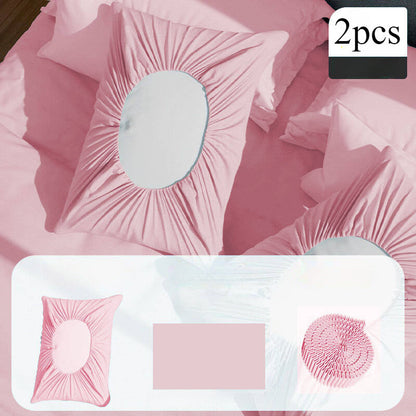 Set of 2 disposable pillowcases, can be machine washed, resistant to dirt and breathable. Fits standard pillows and perfect for use in hotels, beauty salons, and during travel. Pillow core not included.