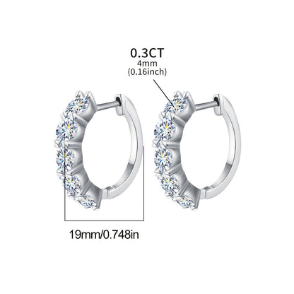 These elegant ladies' earrings are made of S925 sterling silver and feature a delicate pair of Mozambique stone earrings, each weighing 0.3ct. Set in approximately 3.1g of silvery, these earrings are perfect for wedding, anniversary, and Valentine's Day