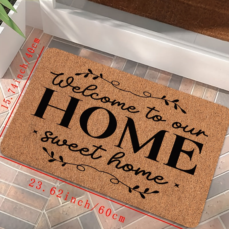 Introducing Our Sweet Home Doormat: Lightweight Polyester Rug with Non-Slip Backing, Easy to Wash, Ideal for Any Room in Your Home like Entrance, Living Room, Bedroom, Bathroom, Hallway, Kitchen, or Front Door Decoration