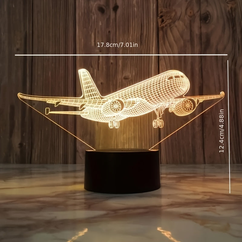 Colorful Shaped Flying Passenger Plane Night Light, Ideal Holiday Gift for Loved Ones