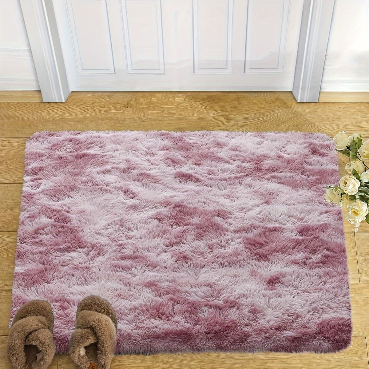 Indulge in comfort and style with this plush faux fur area rug, perfect for your living room or bedroom. Made from soft polyester, this fluffy carpet is non-slip and easy to care for with dry cleaning. Add a touch of luxury to your home decor with this