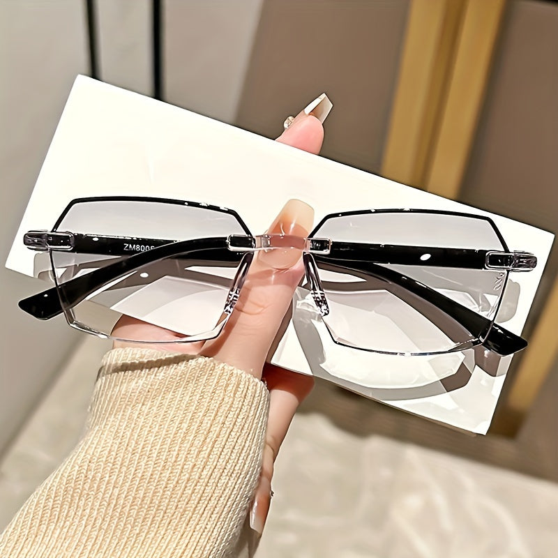 3 pairs of unframed reading glasses with a comfortable and lightweight design, rectangular edge-cut style, and a dioptric power ranging from +1.0 to +4.0 - easy to wear.