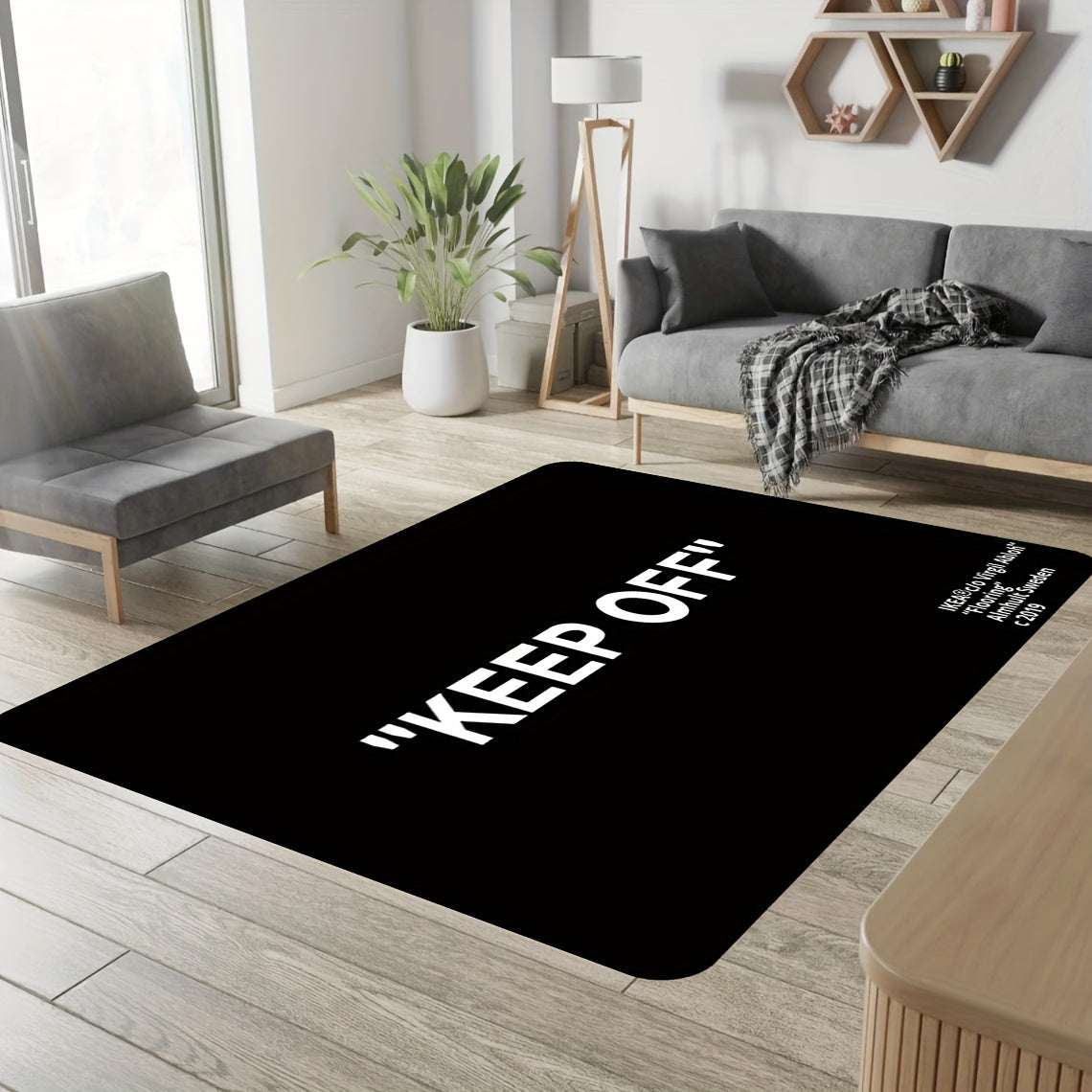 Rectangular Rug with JIT Technology - Non-Slip, Durable, and Easy to Clean. Machine Made, Hand Washable, and Lightweight.