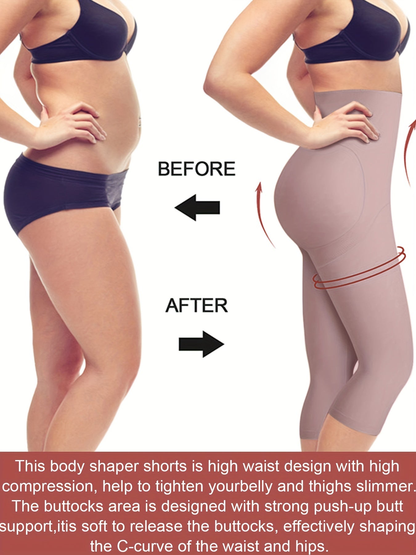 GOTOLY Women's Seamless High Waist Shapewear Shorts: Tummy Control & Butt Lifter, Nylon-Spandex Blend, No Roll Design, Hand Wash Only, Black, Fitness Shapewear | Sleek, Smooth Texture