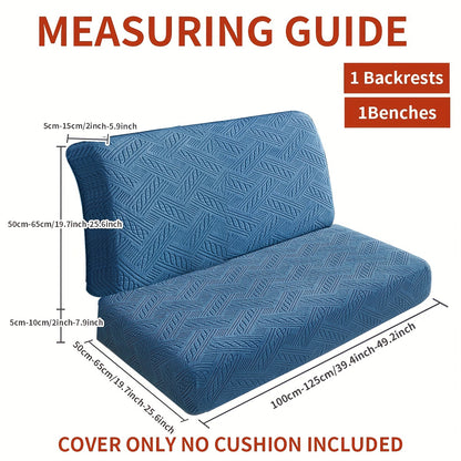 Boho style 2PC RV sofa cover set for comfortable, easy-to-install protection against dust and pet scratching. Machine washable and suitable for sofas, RVs, and camper decor. Includes backrest and bench cushion cover.