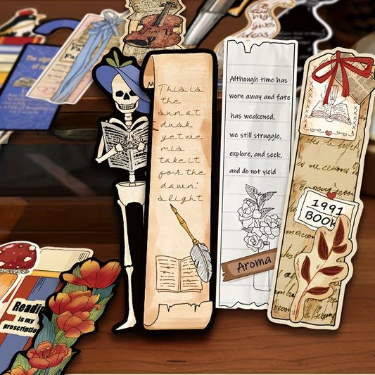 30-Pack Vintage Reading Themed Bookmarks from YWWBLD Brand for Book Lovers.