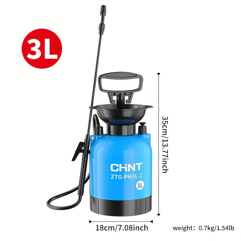 OuDiSi High-Pressure Garden Sprayer with Nano-Atomization, 3L/5L/8L Capacity, non-electric plastic, and large funnel spout.