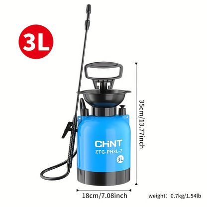 OuDiSi High-Pressure Garden Sprayer with Nano-Atomization, 3L/5L/8L Capacity, non-electric plastic, and large funnel spout.