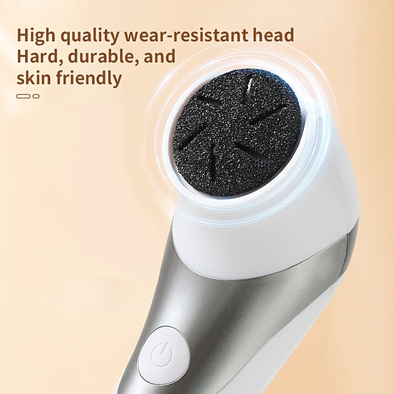 Portable USB Rechargeable Electric Foot Grinder with Dual Heads - Perfect for Thick Faux Leather and Dry Skin Care, Easy-to-Use with Replaceable Heads.