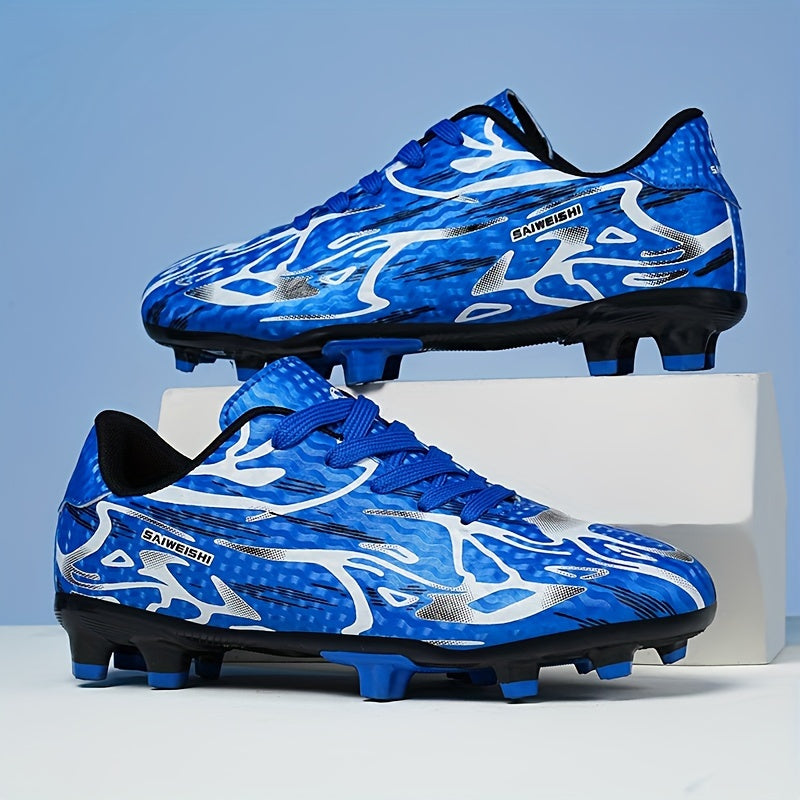 Men's professional outdoor FG soccer cleats with anti-skid traction and breathable lace-up design.