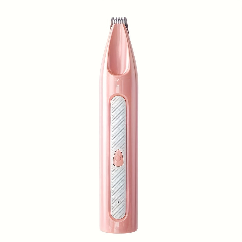 Silent pet grooming kit with rechargeable clippers, low-noise paw trimmer, and cordless nail polisher - USB powered.