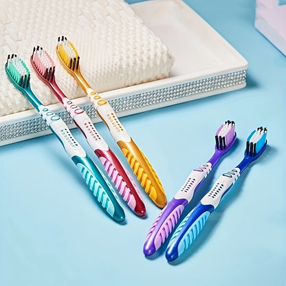 5 bristle toothbrushes for adults with medium bristles designed for deep cleaning and gum care.