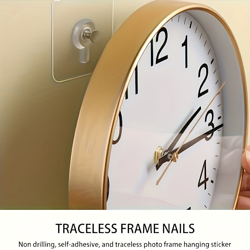 No-Trace Adhesive Hooks - Self-Adhesive picture hooks for hanging photos and posters; drill-free wall decor hooks.