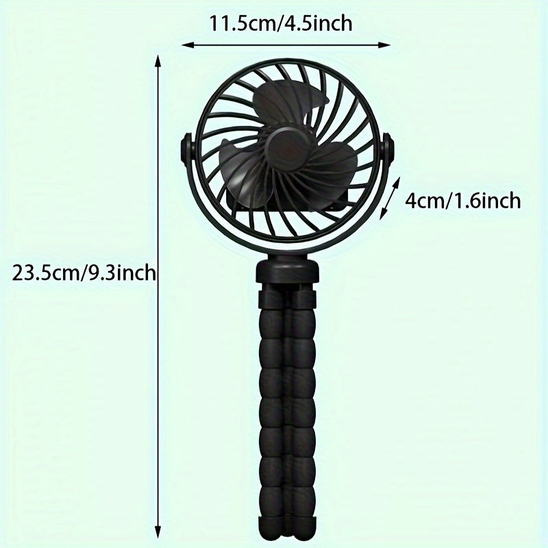 A Portable Cartoon USB Fan, Rechargeable Electric Handheld Fan with Flexible Gooseneck, ABS Material, Ideal for Home, Travel, and Office Desk Cooling