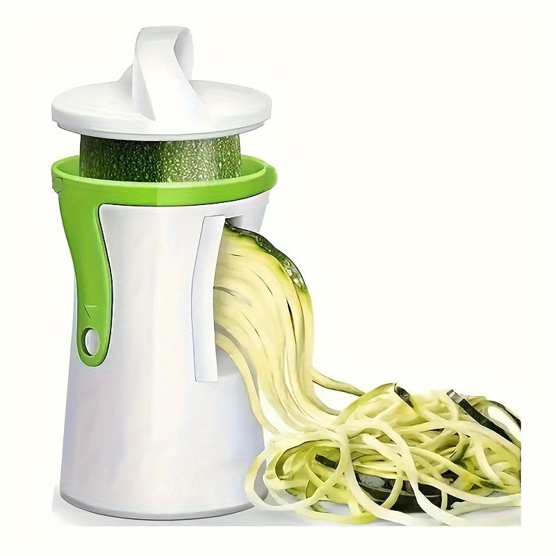 Manual Spiralizer Vegetable Slicer with Handheld Operation - Heavy-Duty Veggie Pasta & Noodle Maker, Kitchen Shredder Tool for Zucchini, Carrots, Cucumbers - Food-Grade Cutter, Multi-Function 1pc