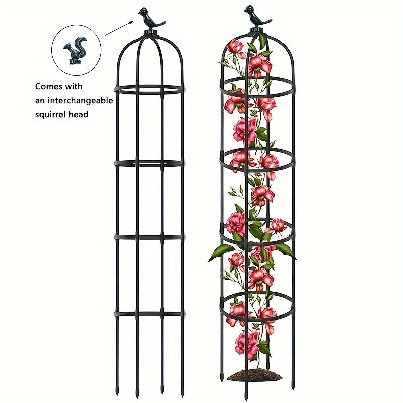 Adjustable Bird Perch Stand for Indoor/Outdoor Plants and Birds, with 2/3/4 Tiers and Support Stake.