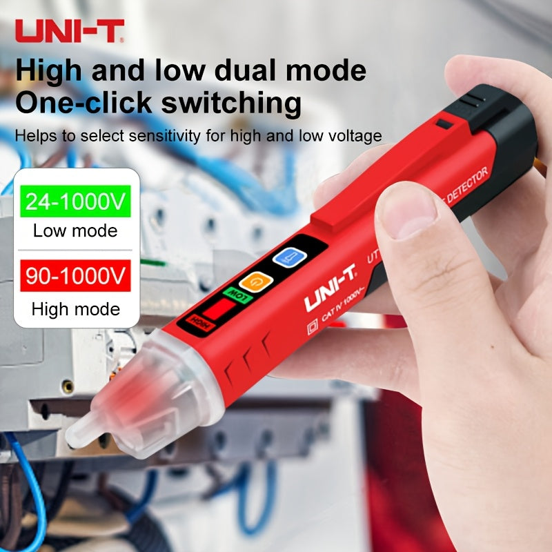 UNI-T Digital AC Voltage Detector, Non-Contact Test Pen, High Sensitivity Electric Pencil, Battery Powered, Composite Material, 24-1000V, No Battery.