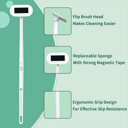 The Wall Cleaning Brush Daily Necessities Set includes sponges to enhance your cleaning experience. With super strong friction and fast foaming ability, these sponges can easily erase residual traces and make cleaning and maintaining hygiene a breeze.