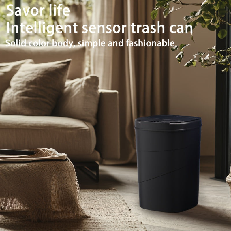 The 13L/17L intelligent induction trash can is versatile for use in the living room, kitchen, and bathroom.