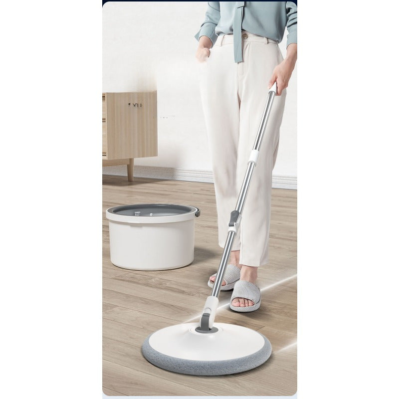 Get the ultimate cleaning solution with our Dual-Use Spin Mop. This hands-free washing system allows for wet and dry floor cleaning in any room of the house - from the living room to the bathroom and kitchen. With efficient separation of dirty water