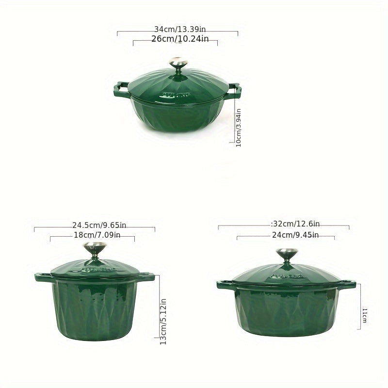 Enameled Cast Iron Pot - Versatile and Non-Stick, Ideal for Cooking Rice & Sauces, Works with Induction, Ceramic, Electric, Halogen & Gas Cooktops - Comes in 78oz, 138oz, and 169oz Options