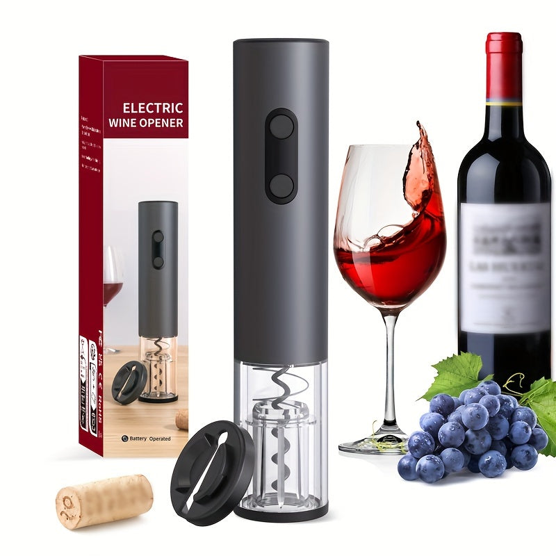 One piece Battery Powered Electric Wine Opener with Automatic Corkscrew, Cutter, and Kitchen Supplies