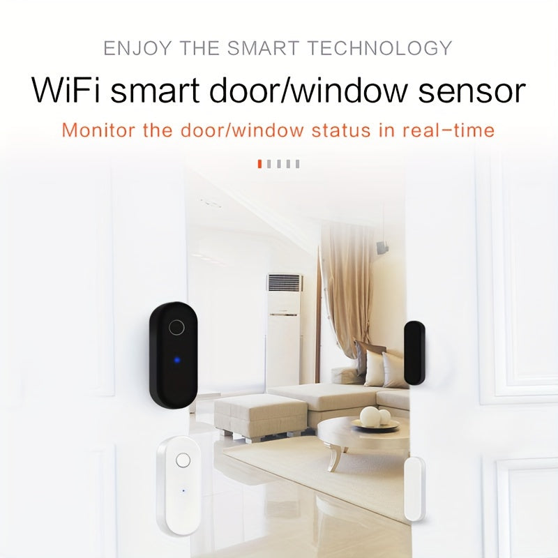 Tuya WiFi door/window detector for smart home, compatible with Alexa and Google Assistant.