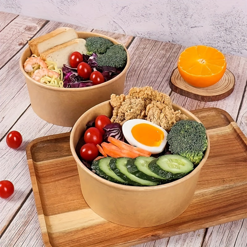 Get a 30-Pack of Rust Resistant Paper Bowls with Lids! These disposable food containers are perfect for soup, pasta, salad, and take-out. Use them for kitchen storage or bring them to your next picnic or party. These versatile paper food bowls are great