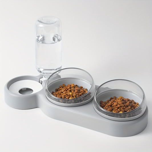 Dog basin with three antitip snail bowls for food and water, suitable for cats.