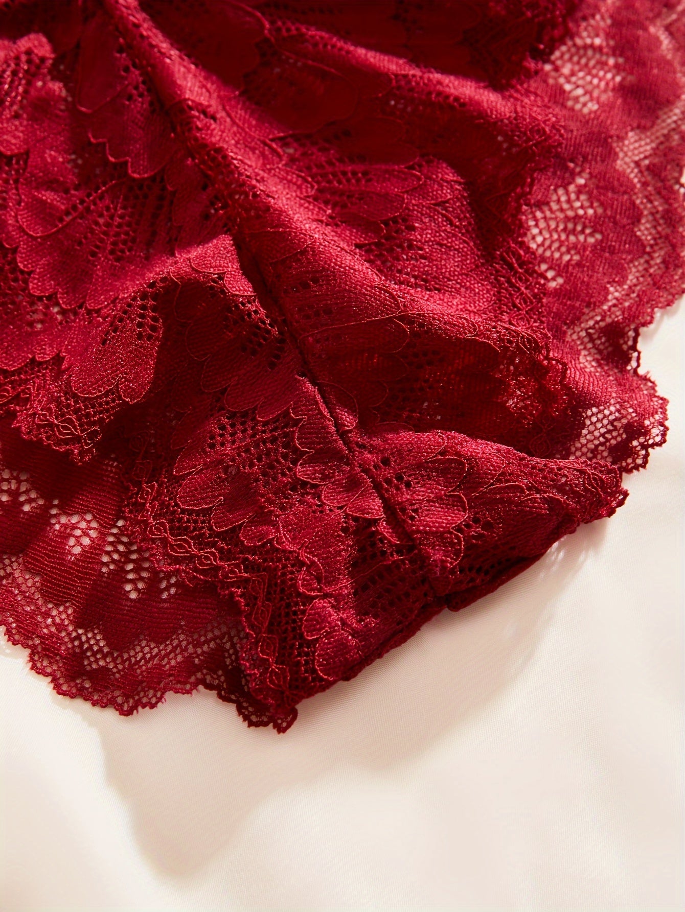 Valentine's Day lingerie sets with lace bras, wireless bras, and scallop trim panties for women.