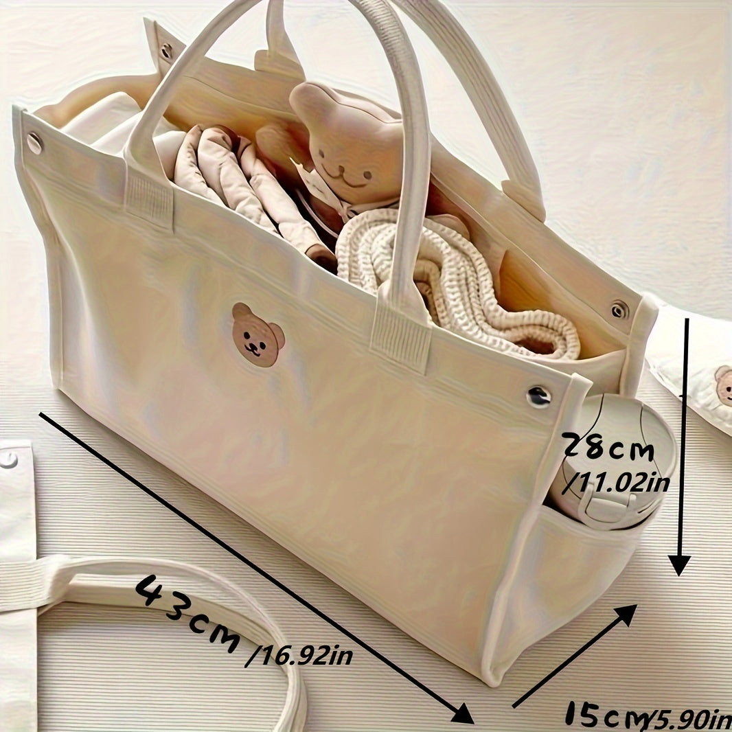 Spacious Mommy Bag for Moms, Canvas Tote Bag for Mothers, Stylish Mother Handbag